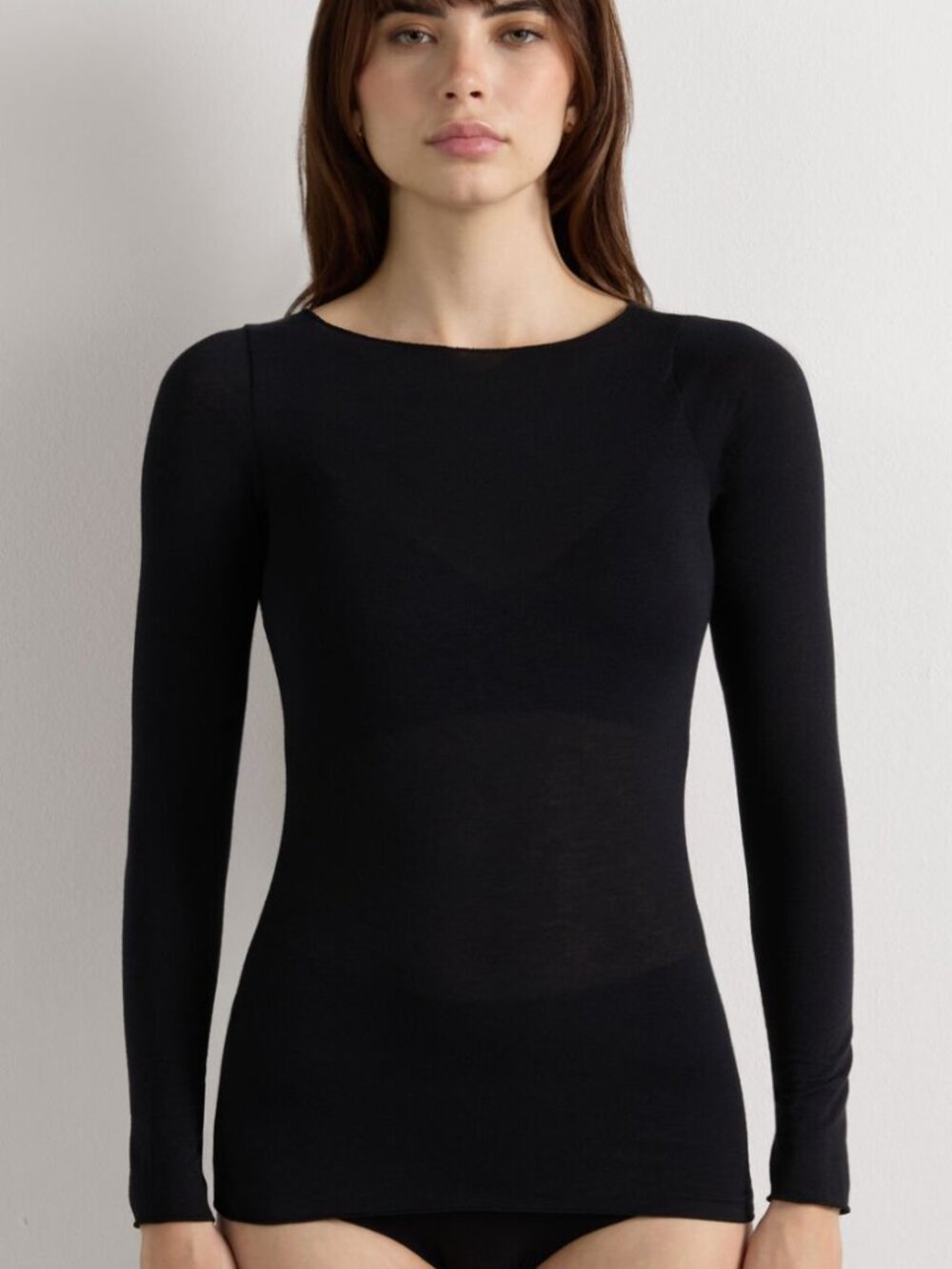 Intimissimi Boat Neck Modal Cashmere Ultralight Top Size M